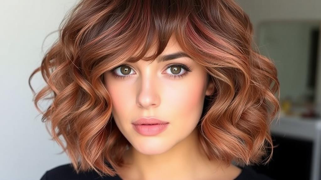 curly bob hairstyle bangs