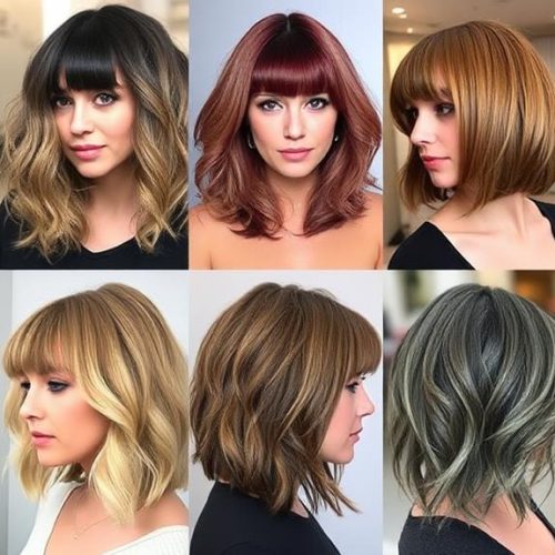 diy bob haircuts bangs