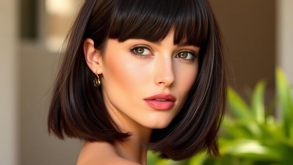 feathered bangs chic bob