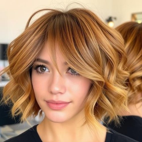 trendy short hair balayage