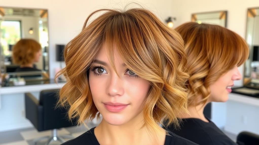 trendy short hair balayage